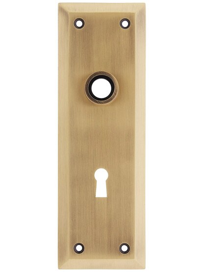 New York Style Forged Brass Back Plate With Keyhole in Antique Brass